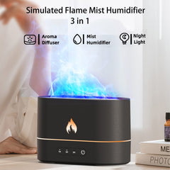 Flame Diffuser Humidifier - Aromatherapy Cool Mist Humidifier for Bedroom