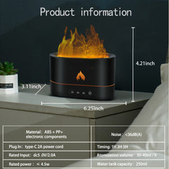 Flame Diffuser Humidifier - Aromatherapy Cool Mist Humidifier for Bedroom