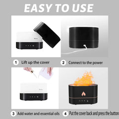 Flame Diffuser Humidifier - Aromatherapy Cool Mist Humidifier for Bedroom