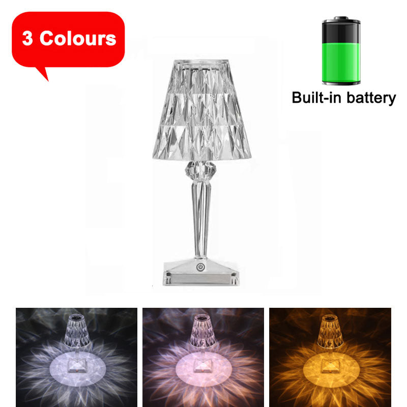 LED Rose Crystal Diamond Night Light - RGB Color Changing Night Light Lamp