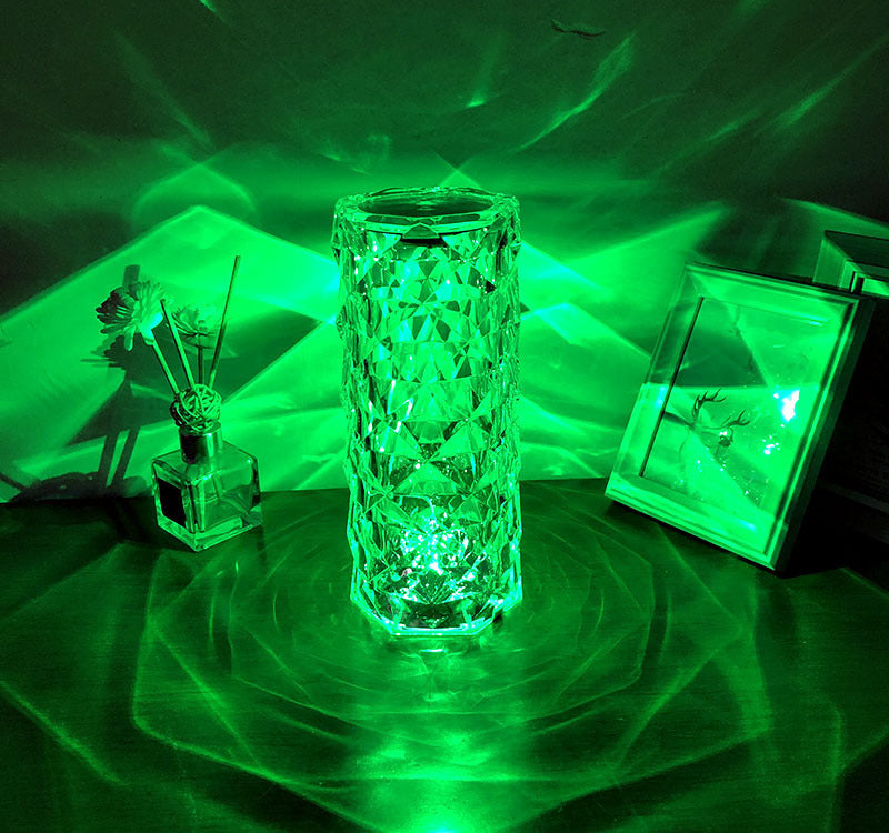 LED Rose Crystal Diamond Night Light - RGB Color Changing Night Light Lamp