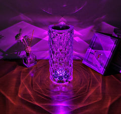 LED Rose Crystal Diamond Night Light - RGB Color Changing Night Light Lamp